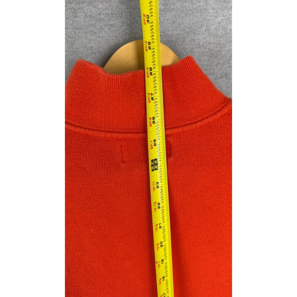 Polo Ralph Lauren Mens Orange Ribbed Cotton Quarter Zip Pullover Sweater - Picture 4 of 6